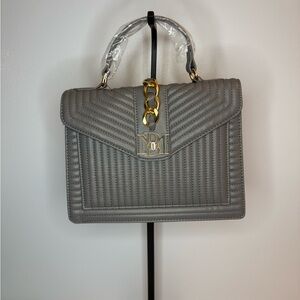 Bradley Mischka gray quilted bag